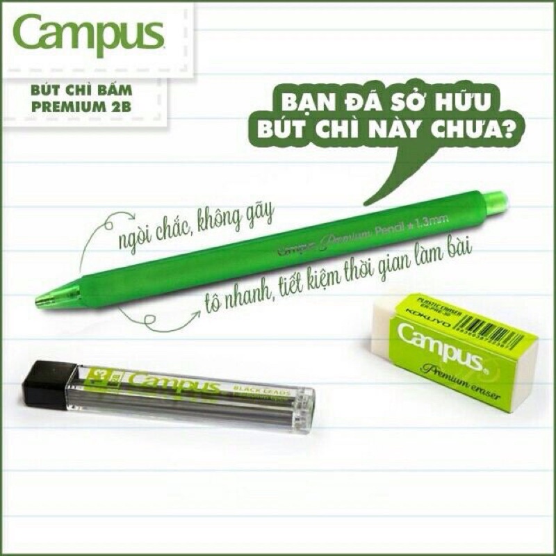 [Mã LIFEBOOK2 giảm 10% đơn 0Đ] Bộ bút chì bấm thi trắc nghiệm Campus
