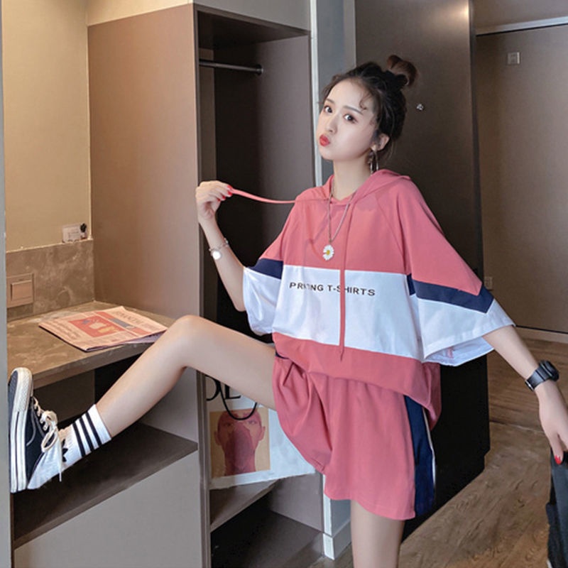 Bộ Áo Thun Tay Ngắn + Quần Short Dáng Rộng In Họa Tiết Phong Cách Phương Tây Thời Trang Mùa Hè Cho Nữ | BigBuy360 - bigbuy360.vn