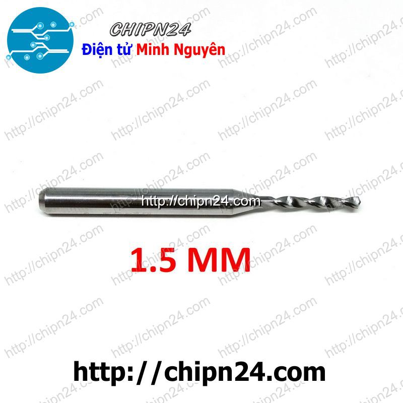 [1 CÂY] Mũi khoan mạch in CNC HỢP KIM 1.5mm (Mạch điện tử, PCB)