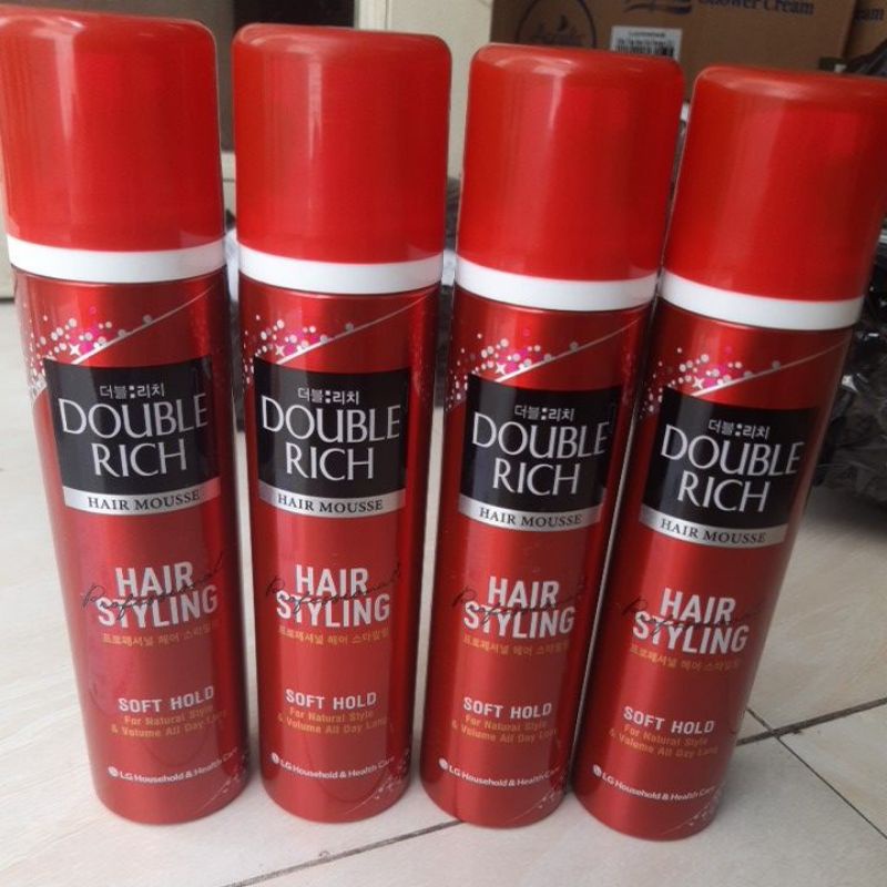 DOUBLE RICH mousse bọt tạo kiểu tóc SOFT HOLD 150ml (MẪU MỚI)