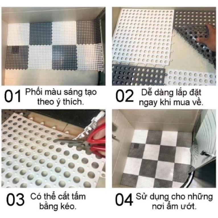 [XẢ KHO] Tấm lót sàn,thảm nhựa lỗ kháng khuẩn,chống trơn,trượt kt30*30 cm sạch sẽ,thoáng mát,êm chân,an toàn cho trẻ