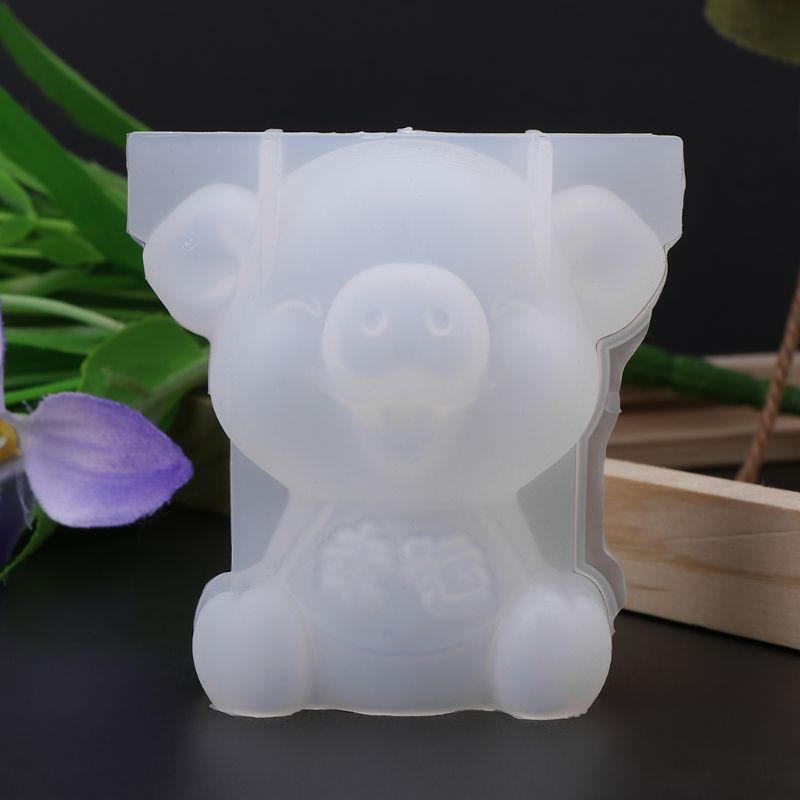 Sa Khuôn Silicone Làm Trang Sức Hình Chú Heo 3D DIY