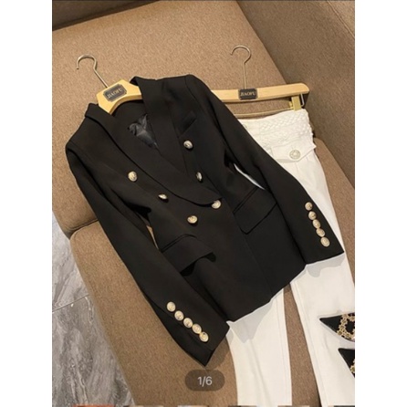 Suit coat women's double-breasted design socialite all-match 2022 slimming Internet celebrity ins Ruichao advanced French suit coat Women's Western outer