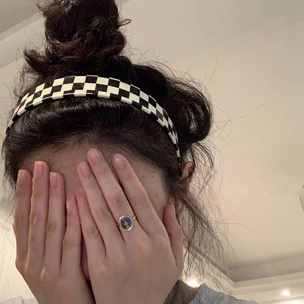 Kẹp Tóc Hình Chữ Nhật Họa Tiết Caro Phong Cách Hàn Quốc Thanh Lịch Cho Nữ