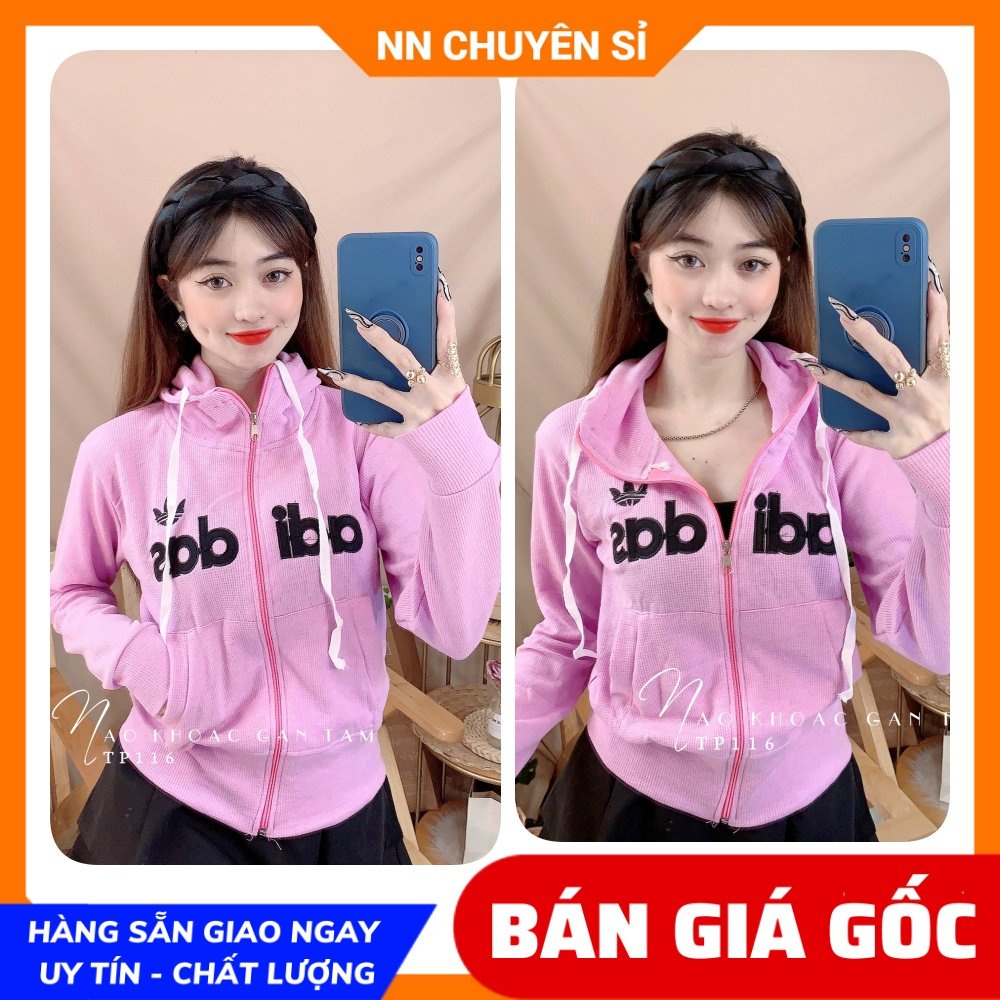 Áo khoác gân tăm cho nữ chất vải mềm co giãn lên phom ôm dáng thêu chữ dễ thương TP116