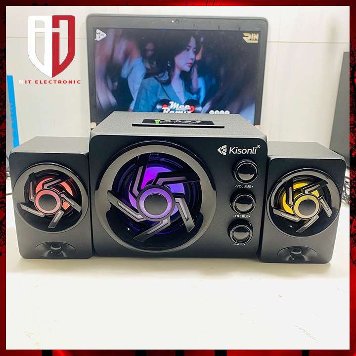 Loa máy tính bluetooth để bàn có dây KISONLI TM-8000A loa vi tính lED RGB gaming