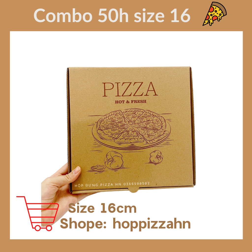 Hộp đựng bánh Pizza size 16 Combo 50h