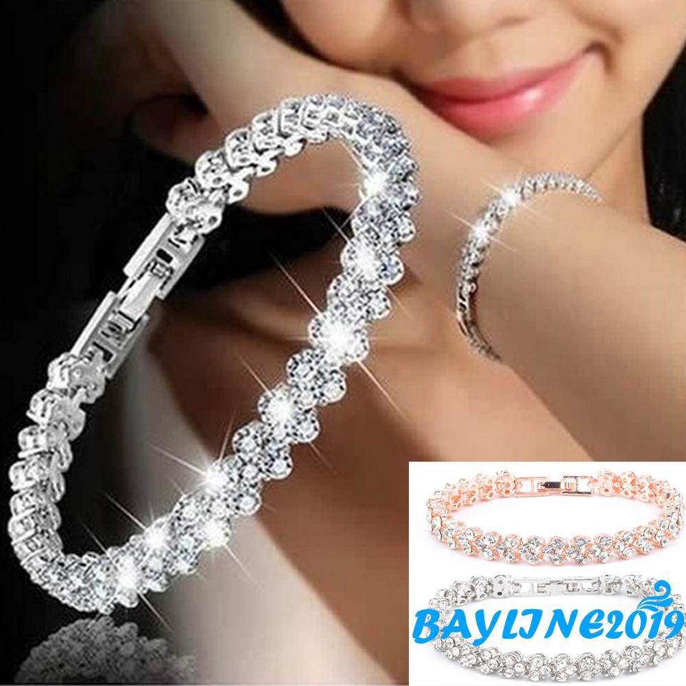 Vòng Tay Mạ Vàng Bạc Đính Đá Nhân Tạo Thời Trang