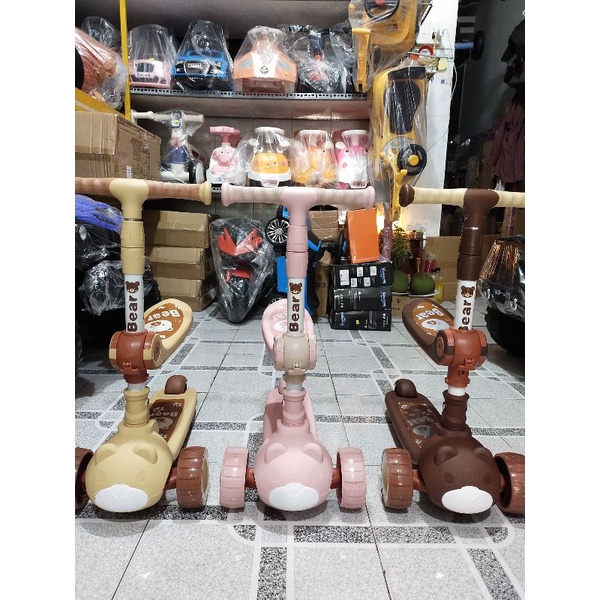 Xe Scooter trượt chòi và trượt 2in1 gấu Bear xinh xắn