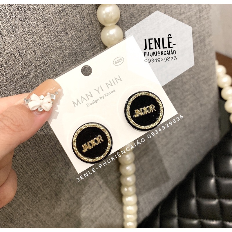 Bông tai nữ đính đá nhân tạo