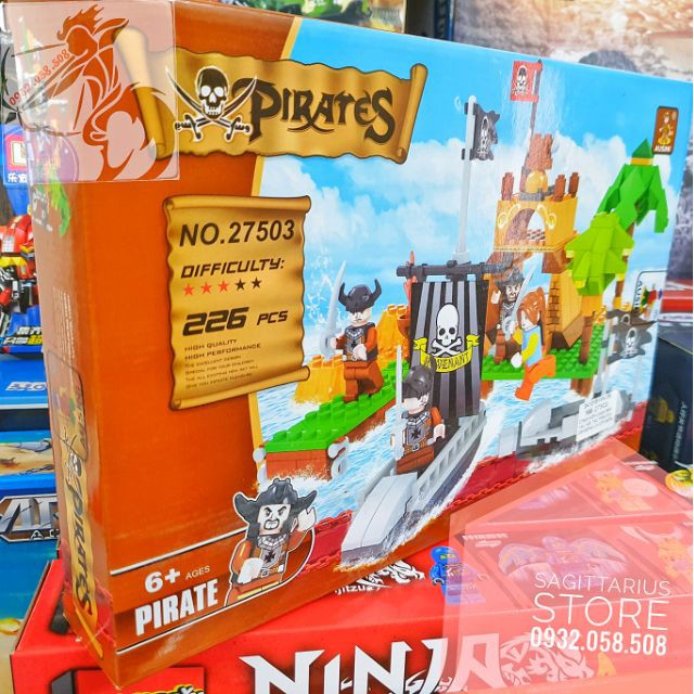 Bộ Lego Ausini Lắp Ráp Tàu Hải Tặc Pirates _ No.27503 ( 226 Mảnh )(Hàng có sẵn)