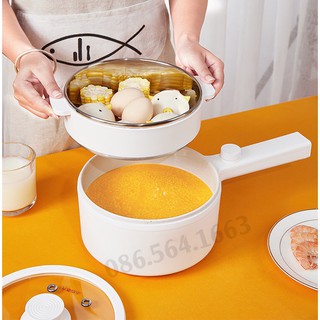 Nồi Nấu Lẩu Mini 2 Tầng - Nồi Nấu Mì Có Xửng Hấp Cao Cấp Chống Dính Hiệu Quả Bảo Hành 6 Tháng Dung Tích 1,5L LV182