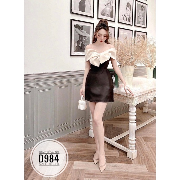 Bigsize Đầm trễ vai nơ D984