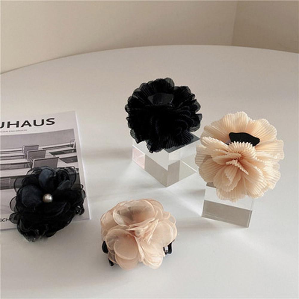 Kẹp Tóc Lưới Hình Hoa Trà Thanh Lịch Phong Cách Hàn Quốc Cho Nữ