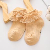 Vớ Cotton Mềm Phối Ren Thoáng Khí Thời Trang Xuân Hè Cho Bé Gái