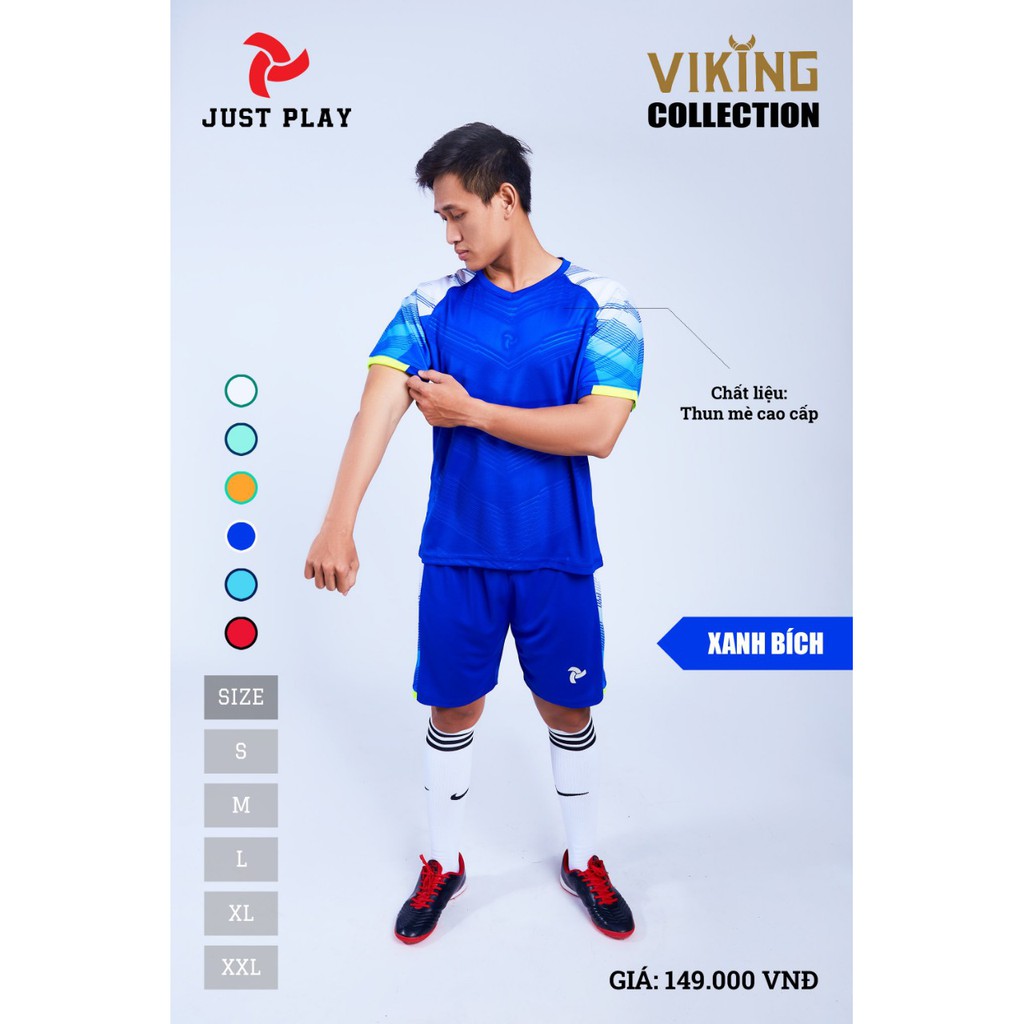 Áo bóng đá không logo thiết kế JP VIKING vải mè cao cấp 6 màu