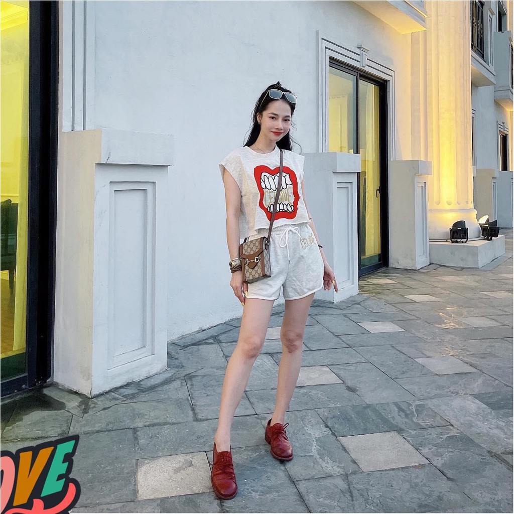 Set đồ nữ cá tính, set quần sóc áo thun đi chơi sang chảnh mùa hè đẹp 8A00229 | BigBuy360 - bigbuy360.vn