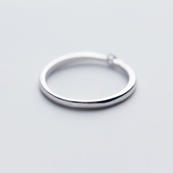 Nhẫn bạc  nhẫn nữ bạc s925 có size viên pha lê tròn basic thiết kế Cá jewelry
