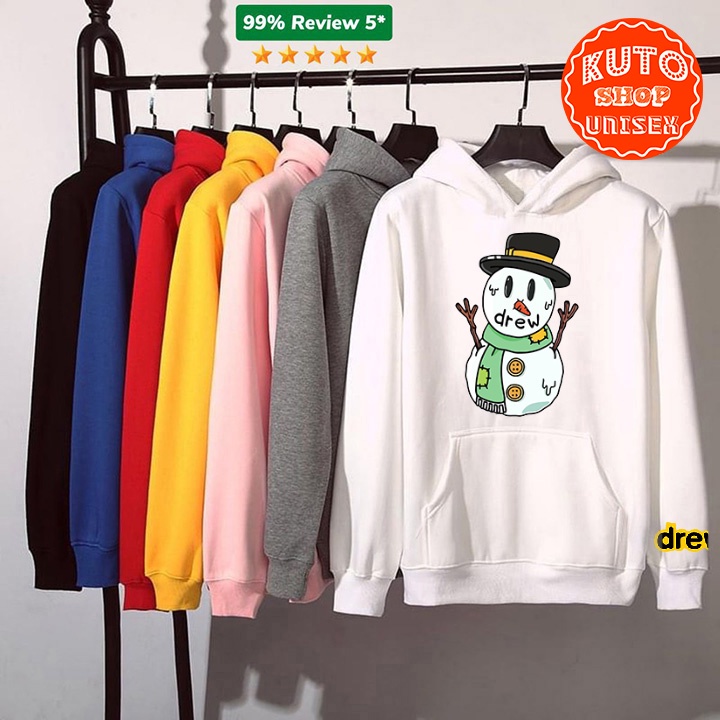 ÁO HOODIE DREW Người Tuyết - Nỉ Bông Cao Cấp In Pet Dày Dặn - Full Size Full Màu