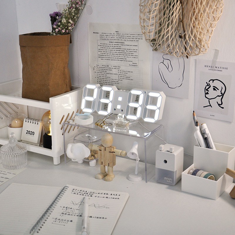 Đồng hồ LED 3D treo tường, để bàn thông minh TN828 Smart Clock [Loại Xịn] Decor Phòng Ngủ