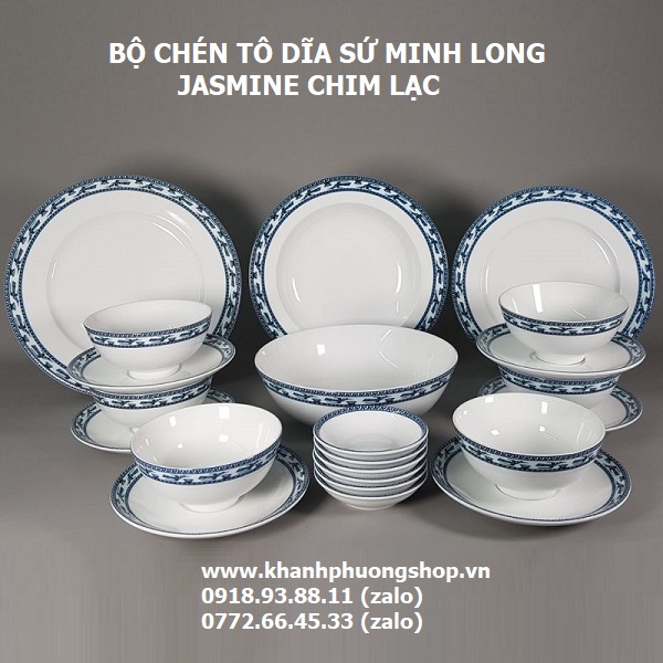 Bộ chén tô dĩa sứ Chim Lạc sứ Minh Long - bộ chén tô dĩa sứ Minh Long chim lạc