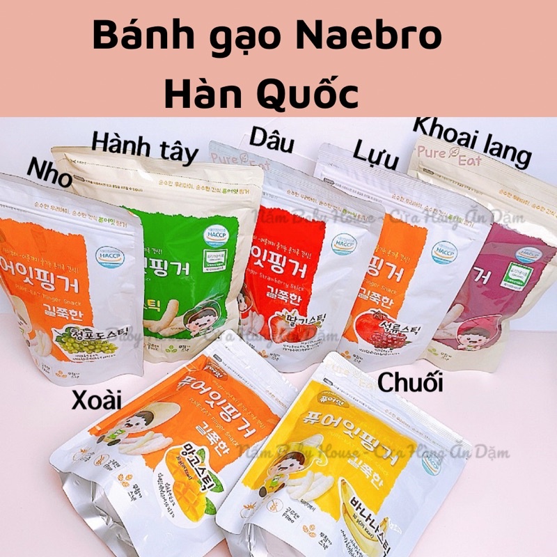 Bánh gạo que hữu cơ rau củ trái cây Naebro Pure Eat cho bé ăn dặm từ 6 tháng 40g