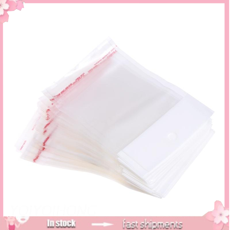 Set 100 Túi Nhựa Trong Suốt Tự Dính 6x8cm Đựng Trang Sức Tiện Dụng