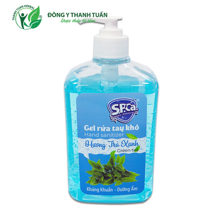 Gel Rửa Tay Khô SPCa Hương Trà Xanh, Hương Dưa Hoàng Kim 600ml Sạch Khuẩn 99,9%