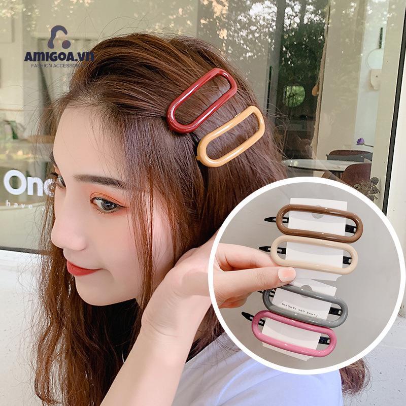【amigoa.vn】Kẹp Tóc Mái Màu Kẹo Đơn Giản