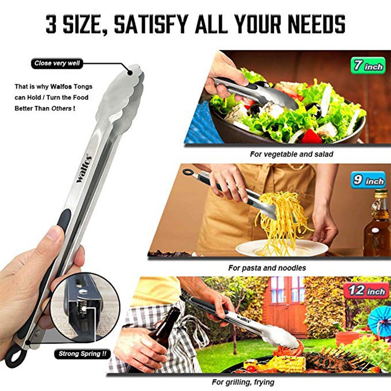 Kẹp nướng bằng thép không gỉ Walfos 304
