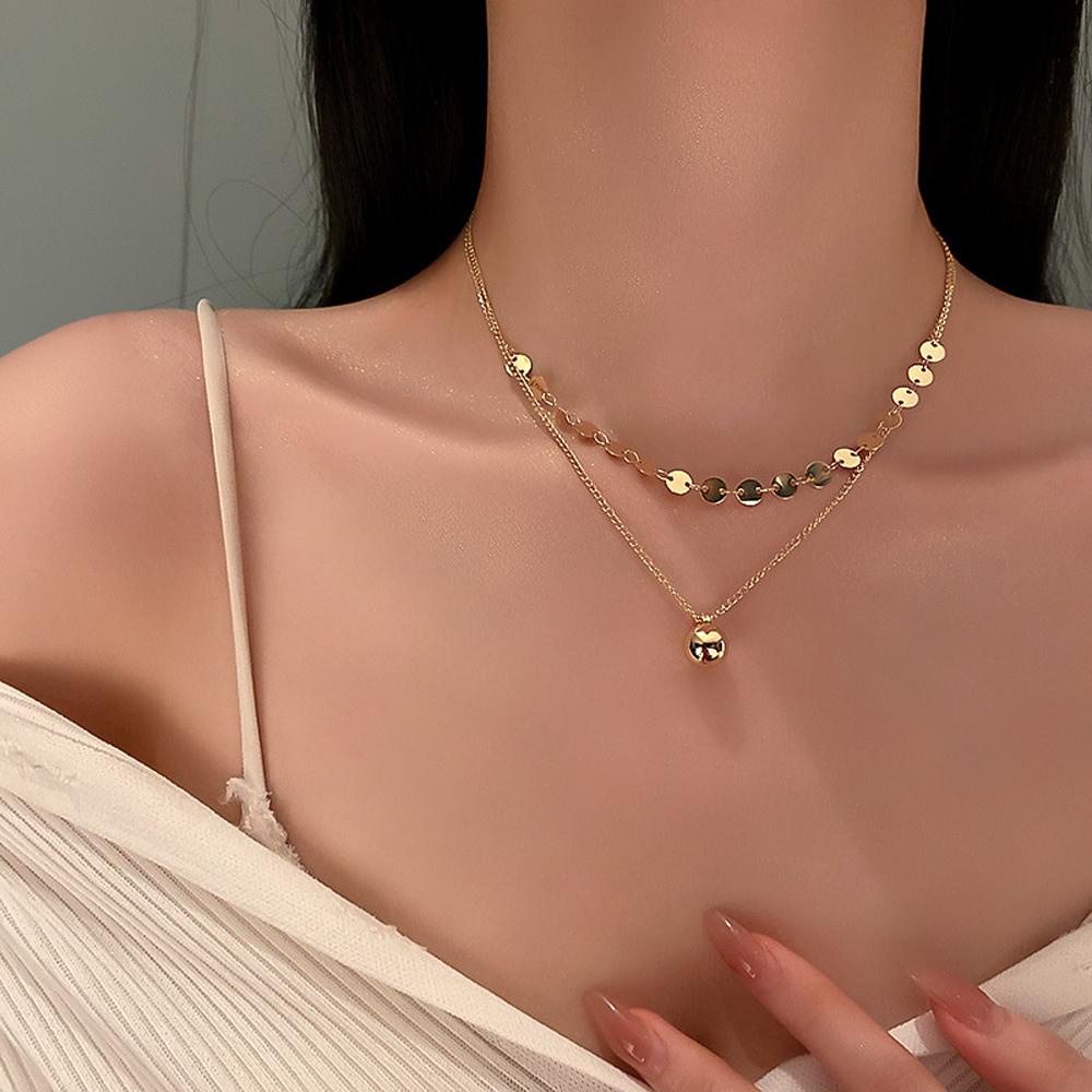 Vòng cổ Hai Lớp Mặt Tròn Thời Trang Dành Cho Nữ