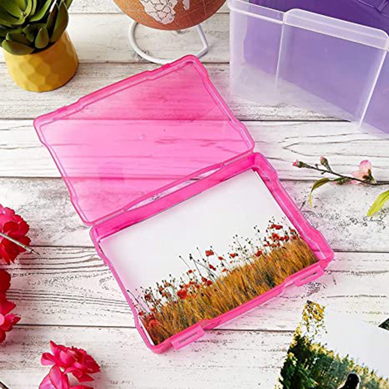Hộp Nhựa Trong Suốt 5X7 inch Kèm 6 Khóa Cài Để Đựng Ảnh Tiện Dụng