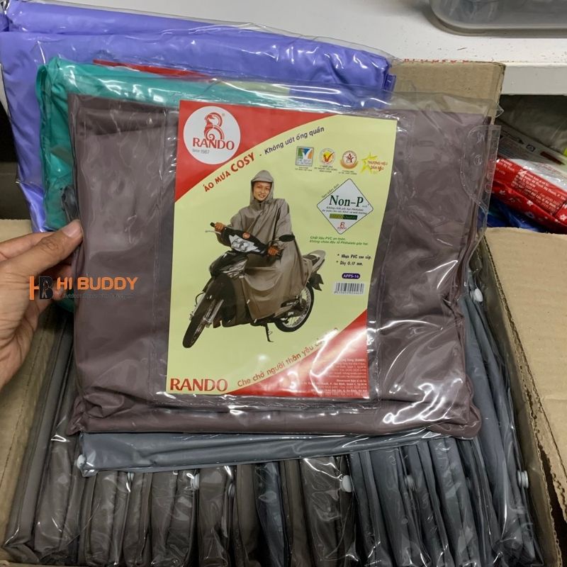 Áo Mưa RANDO Cosy - Free Size - Dày 0,17mm - Nhựa PVC Cao Cấp | Không Ướt Ống Quần | Hibushop