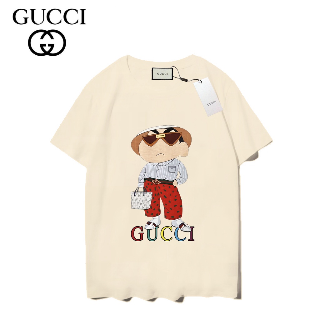 Gucci Áo Thun cotton Ngắn Tay In Họa Tiết Thời Trang Cá Tính