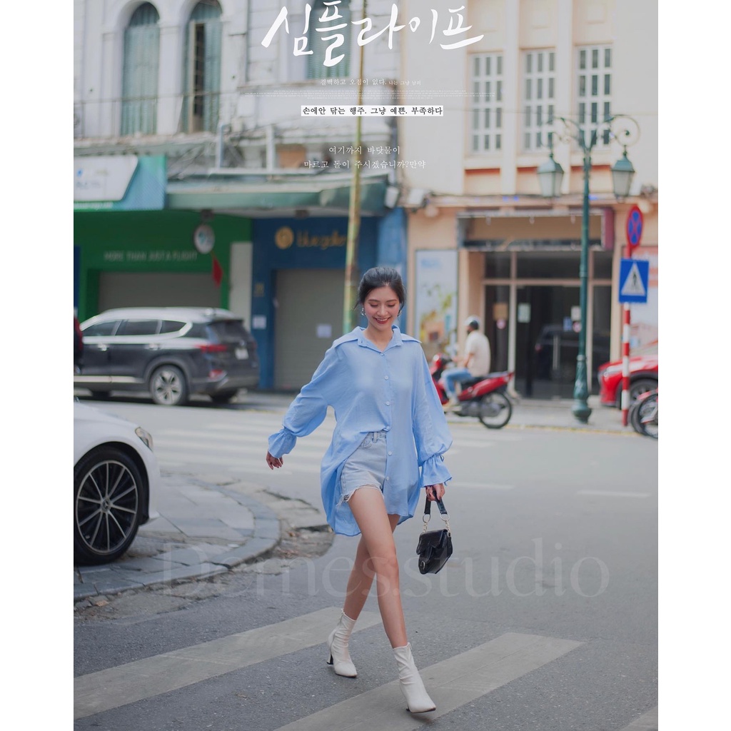 ÁO SƠMI CÁCH ĐIỆU DÂY RÚT CUT OUT LƯNG THIẾT KẾ DEMES STUDIO