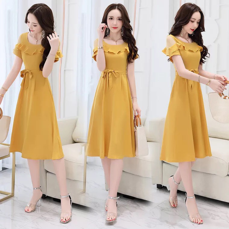 Đầm form dài rớt vai LANA Fashion Đi chơi, dự tiệc MSX010/ Có 2 màu
