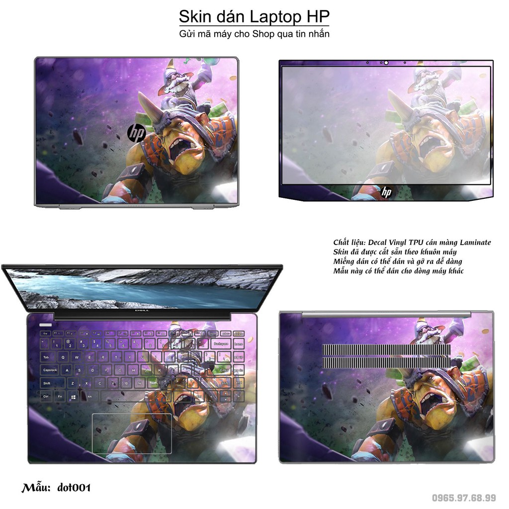 Skin dán Laptop HP in hình Dota 2 (inbox mã máy cho Shop)