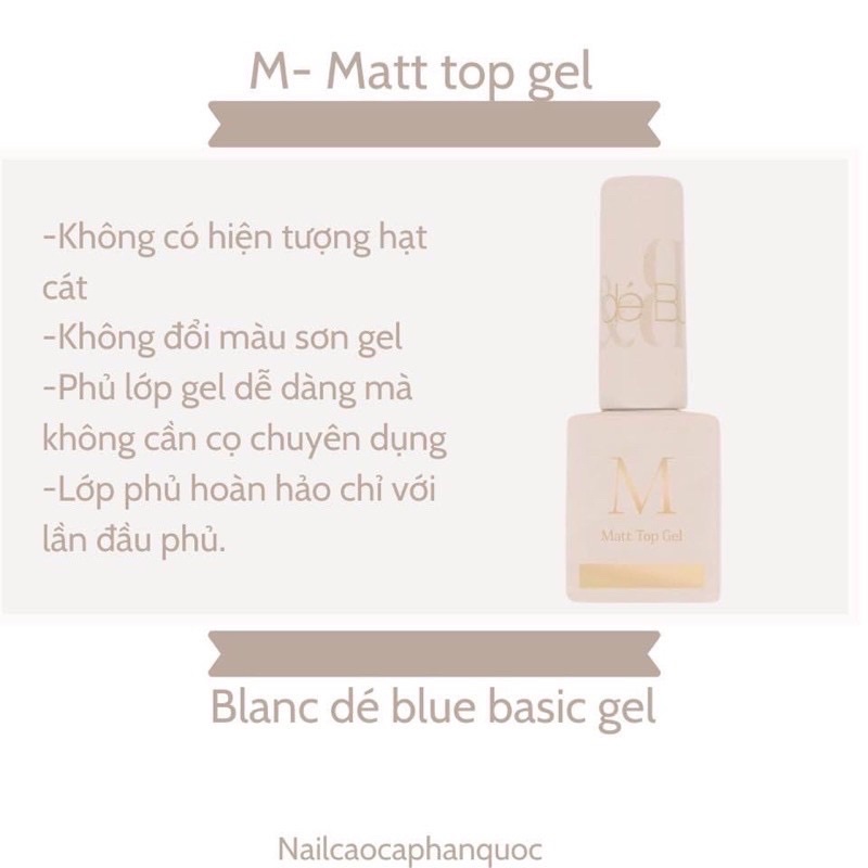 Chính hãng- FreeshipTop nhám Matt top Blanc dé blue cao cấp Hàn Quốc (1 chai)