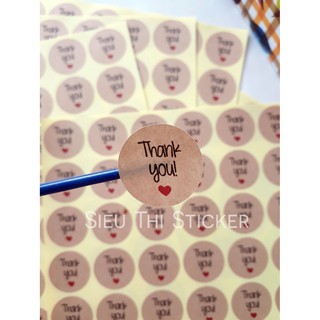 Tem Nhãn dán chữ THANK YOU trái tim TYTT018 - dán hộp quà,hộp bánh kẹo,đồ Handmade, quà sinh nhật, quà valentine