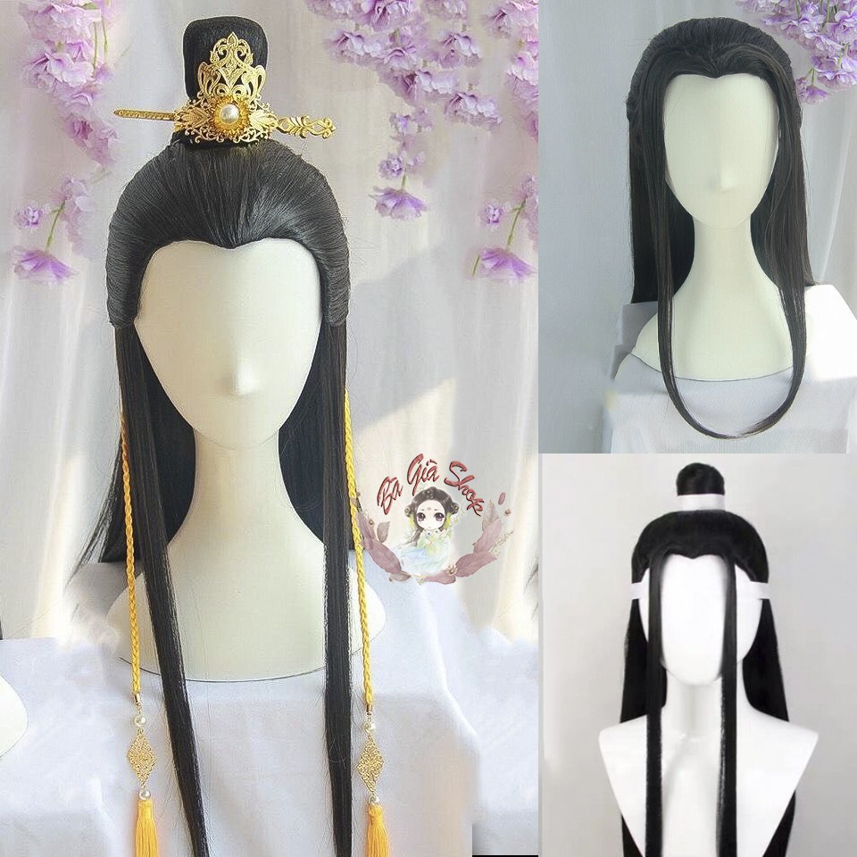 Tóc giả nguyên đầu wig cosplay cổ trang nam