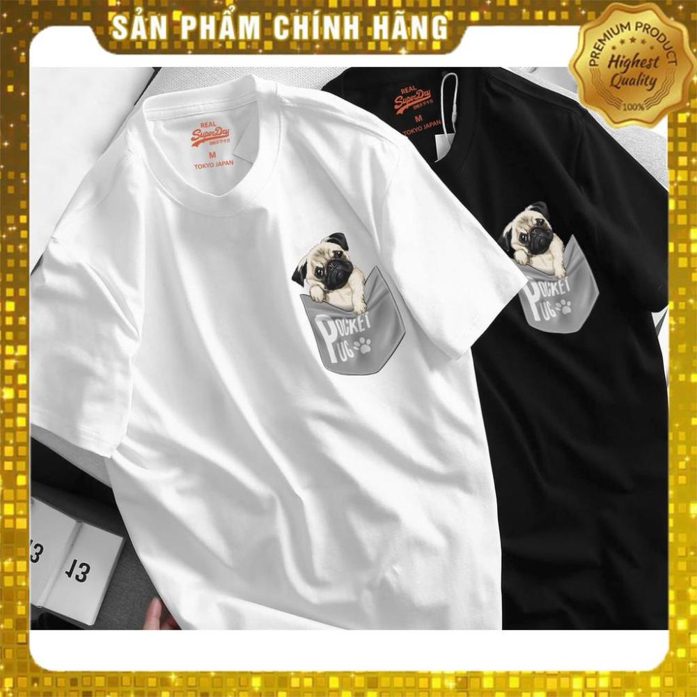 ÁO THUN NAM NỮ FROM RỘNG POCKET PUG