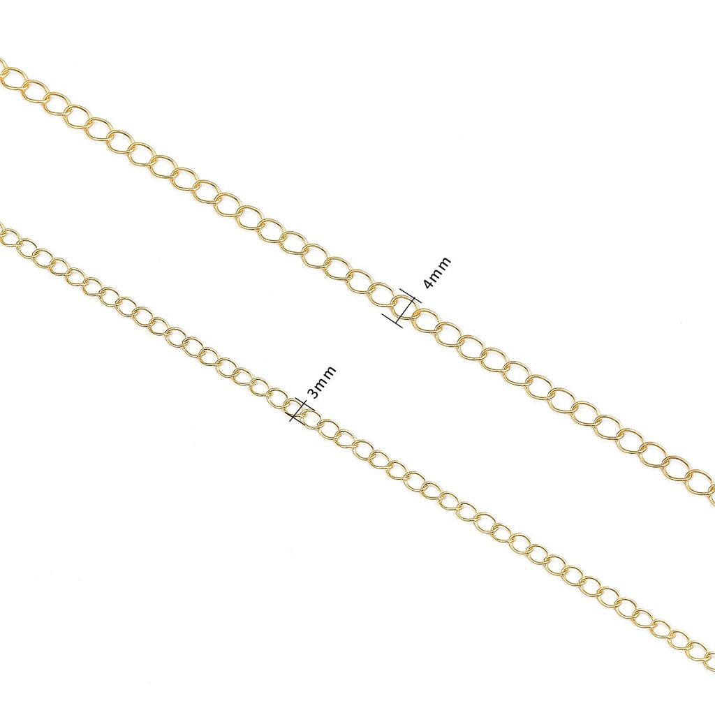 Chuỗi dây xích BEADIA mạ vàng 18K mở rộng dành cho làm đồ trang sức dây chuyền