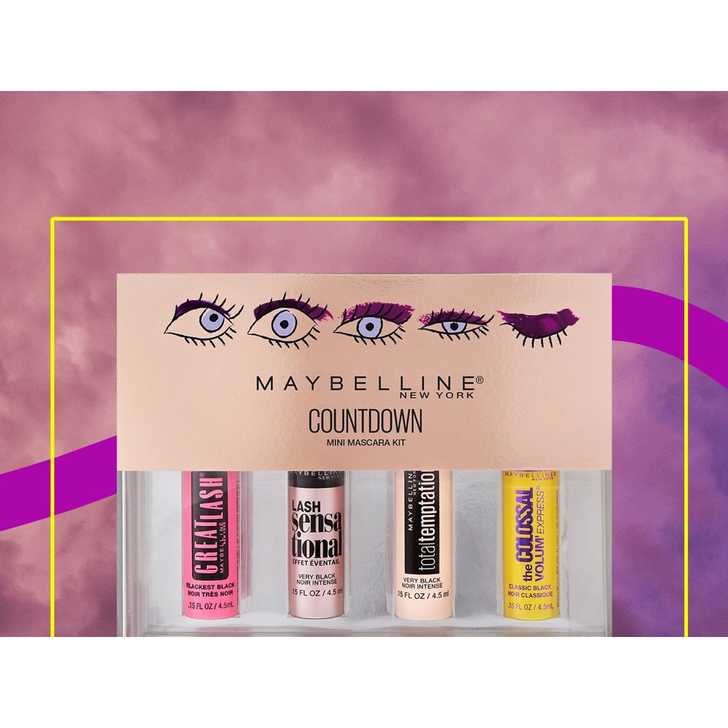 [Mới Về] SET Mascara thần thánh Maybelline Mini Mascara Holiday Kit Black