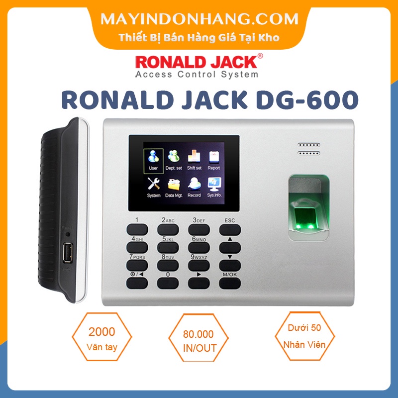 Máy chấm công vân tay Ronald Jack DG 600 - 2000 Vân Tay