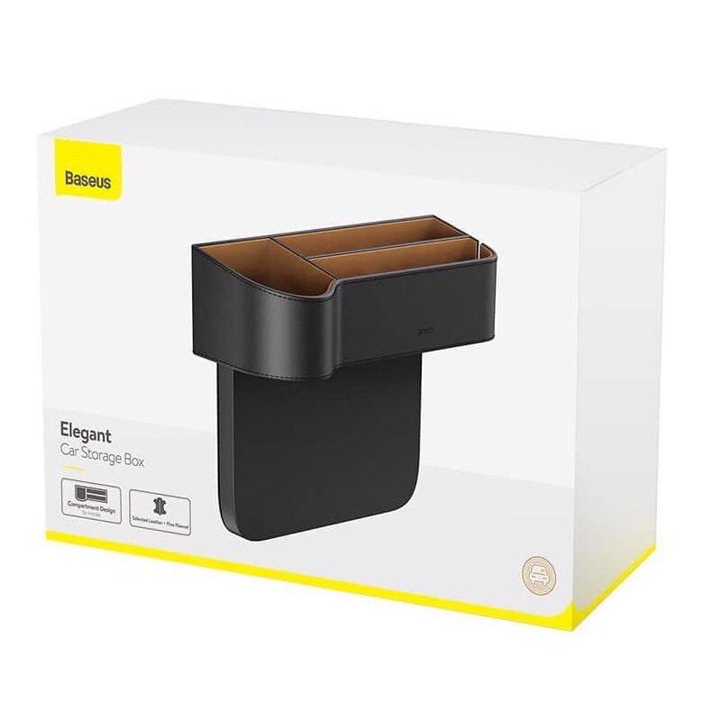 ✅giảm giá - khay để đồ cạnh nghế oto tiện lợi gọn gàng baseus bằng da xịn
