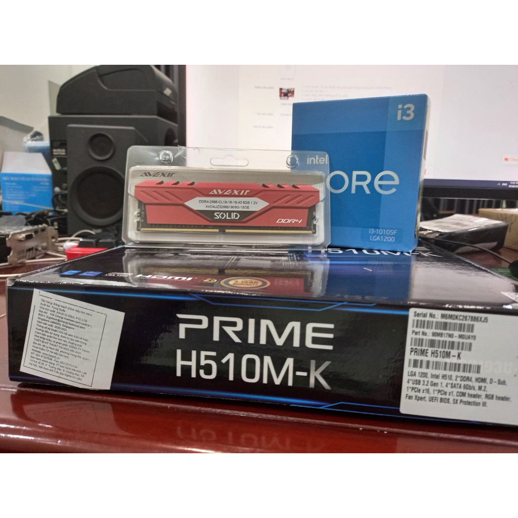 Combo Main + Chip + Ram(gigabyte H510M H + i3 10105F + Avexir 8gb 2666) Tất cả hàng mới full hộp chính hãng BH 36 tháng | BigBuy360 - bigbuy360.vn