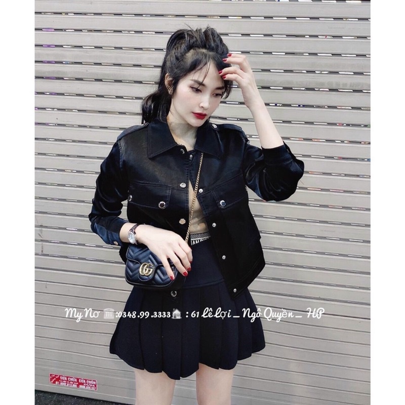 Áo da nhung túi hộp