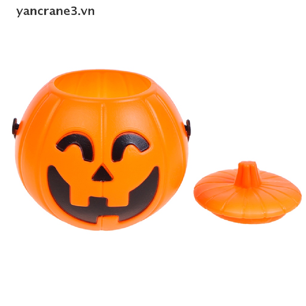 Hộp Đựng Kẹo Bằng Nhựa Hình Quả Bí Ngô Trang Trí Halloween yancrane3.vn