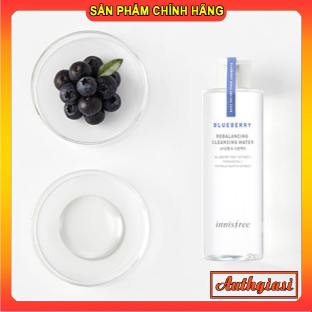 Nước tẩy trang Innisfree BLUEBERRY REBALANCING CLEANSING WATER NTT chiết xuất việt quất 200ml