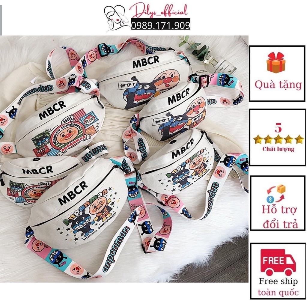 Túi bao tử họa tiết in hình DILYS OFFICIAL TBT01, túi đeo chéo nữ mini, phụ kiện cho bé vải canvans họa tiết dễ thương